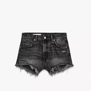 Zara Black Jean Shorts size 6 NWT